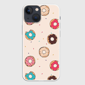 Чехол для iPhone 13 mini с принтом Кусанные пончики в Кировске,  |  | булка с дыркой | булочка | десерт | пончик | пончики | симпсоны | сладкая булка