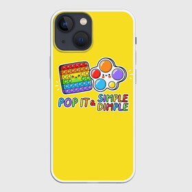 Чехол для iPhone 13 mini с принтом POP IT and SIMPLE DIMPL в Кировске,  |  | pop it | popit | simple dimpl | антистресс | игрушка | поп ит | попит | пузырчатая плёнка | пупырка | симпл димпл | симплдимпл