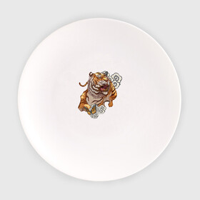 Тарелка с принтом Год тигра в Кировске, фарфор | диаметр - 210 мм
диаметр для нанесения принта - 120 мм | tiger | год тигра | зверь | облака | тигр | хищная кошка | хищник