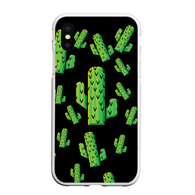 Чехол для iPhone XS Max матовый с принтом Cactus Time - Веселые кактусы в Кировске, Силикон | Область печати: задняя сторона чехла, без боковых панелей | cactus time | веселый | зеленый | кактусы | милый