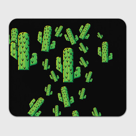 Коврик для мышки прямоугольный с принтом Cactus Time - Веселые кактусы в Кировске, натуральный каучук | размер 230 х 185 мм; запечатка лицевой стороны | Тематика изображения на принте: cactus time | веселый | зеленый | кактусы | милый