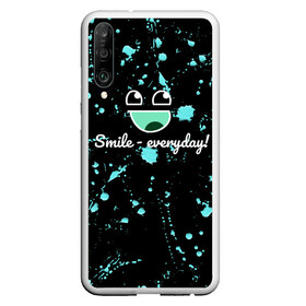 Чехол для Honor P30 с принтом Smile Evereday - Улыбайся ! в Кировске, Силикон | Область печати: задняя сторона чехла, без боковых панелей | кислота | подарок | пятна | смайл | улыбка