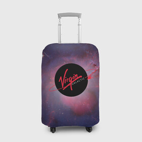 Чехол для чемодана 3D с принтом Virgin Galactic космос в Кировске, 86% полиэфир, 14% спандекс | двустороннее нанесение принта, прорези для ручек и колес | вирджин галактик | космос | лого