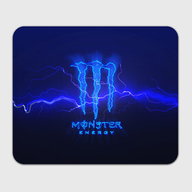 Коврик для мышки прямоугольный с принтом MONSTER ENERGY МОЛНИЯ в Кировске, натуральный каучук | размер 230 х 185 мм; запечатка лицевой стороны | monster | monster energy | монстер | монстер енерджи | монстер енэрджи | монстер энерджи | энергетик | энергетический напиток