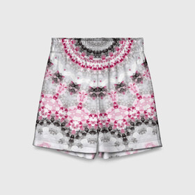 Детские спортивные шорты 3D с принтом Абстрактный современный фон в Кировске,  100% полиэстер
 | пояс оформлен широкой мягкой резинкой, ткань тянется
 | абстрактный | женский | калейдоскоп | мозаика | мозаичный узор | молодежный | серый и розовый | современный | этно
