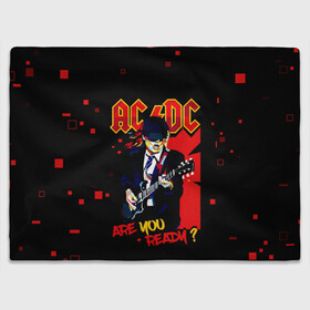 Плед 3D с принтом ARE YOU REDY? AC/DC в Кировске, 100% полиэстер | закругленные углы, все края обработаны. Ткань не мнется и не растягивается | ac dc | acdc | acdc ас дс | angus | back in black | highway to hell | mckinnon | you | австралийская | ангус янг | ас дс | асдс | блюз | в форме | гитара | группа | крис слэйд | метал | молния | музыка | певец | рок | рок н ролл | стиви янг