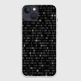 Чехол для iPhone 13 с принтом Бинарный код в Кировске,  |  | matrix | бинарный код | единица | единицы | матрица | нули | нули и единицы | нуль