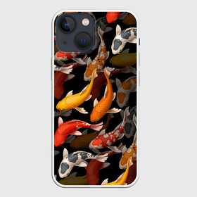 Чехол для iPhone 13 mini с принтом Карпы кои | Японские карпы в Кировске,  |  | восточные карпы | восточные рыбки | западные карпы | западные рыбы | карпы | карпы кои | кои | морские жители | рыбы | рыбы паттерн | японские карпы | японские кои