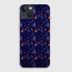 Чехол для iPhone 13 с принтом Абстрактный растительный узор в Кировске,  |  | абстракция | дудл | дудлинг | дудлы | завитки | завитушки | орнамент | растительный | узор | узорчик | хохлома | цветочный