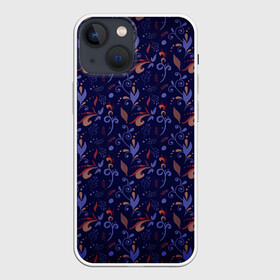 Чехол для iPhone 13 mini с принтом Абстрактный растительный узор в Кировске,  |  | абстракция | дудл | дудлинг | дудлы | завитки | завитушки | орнамент | растительный | узор | узорчик | хохлома | цветочный