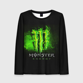 Женский лонгслив 3D с принтом MONSTER ENERGY NEON | НЕОН в Кировске, 100% полиэстер | длинные рукава, круглый вырез горловины, полуприлегающий силуэт | Тематика изображения на принте: monster | monster energy | монстер | монстер енерджи | монстер енэрджи | монстер энерджи | неон | энергетик | энергетический напиток