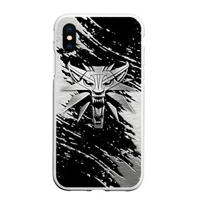 Чехол для iPhone XS Max матовый с принтом THE WITCHER LOGO STEEL  в Кировске, Силикон | Область печати: задняя сторона чехла, без боковых панелей | the witcher | ведьмак | железо | зе витчер | игра | компьютерная игра | лого | логотип | сталь