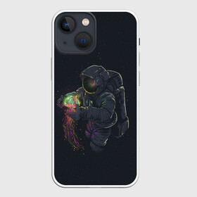 Чехол для iPhone 13 mini с принтом Космическая медуза в Кировске,  |  | space | галактика | иллюстрация | космонавт | медуза