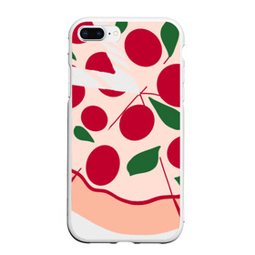Чехол для iPhone 7Plus/8 Plus матовый с принтом пицца и ломтик в Кировске, Силикон | Область печати: задняя сторона чехла, без боковых панелей | быстро | вкусно | еда | италия | кухня | пицца | тесто