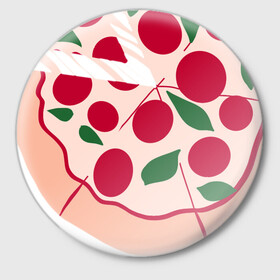Значок с принтом пицца и ломтик в Кировске,  металл | круглая форма, металлическая застежка в виде булавки | быстро | вкусно | еда | италия | кухня | пицца | тесто