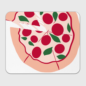 Коврик для мышки прямоугольный с принтом пицца и ломтик в Кировске, натуральный каучук | размер 230 х 185 мм; запечатка лицевой стороны | быстро | вкусно | еда | италия | кухня | пицца | тесто