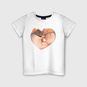 Детская футболка хлопок с принтом Мышиное сердце в Кировске, 100% хлопок | круглый вырез горловины, полуприлегающий силуэт, длина до линии бедер | heart | love | mouse | mouse heart | mouse love | любовь | мыши | мышиная любовь | мышиное сердце | мышь | сердце | сердце мыши