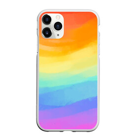 Чехол для iPhone 11 Pro Max матовый с принтом РАДУЖНЫЕ ВОЛНЫ | RAINBOW WAVES (Z) в Кировске, Силикон |  | color | paint | rainbow | rainbow waves | waves | волны | краска | радуга | радужная | радужные волны | цветная | яркая