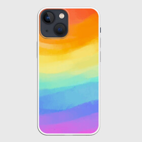 Чехол для iPhone 13 mini с принтом РАДУЖНЫЕ ВОЛНЫ | RAINBOW WAVES (Z) в Кировске,  |  | color | paint | rainbow | rainbow waves | waves | волны | краска | радуга | радужная | радужные волны | цветная | яркая