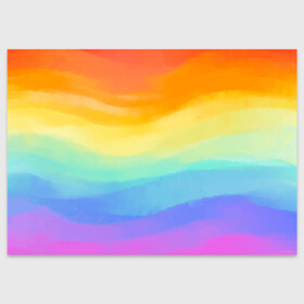 Поздравительная открытка с принтом РАДУЖНЫЕ ВОЛНЫ | RAINBOW WAVES (Z) в Кировске, 100% бумага | плотность бумаги 280 г/м2, матовая, на обратной стороне линовка и место для марки
 | color | paint | rainbow | rainbow waves | waves | волны | краска | радуга | радужная | радужные волны | цветная | яркая