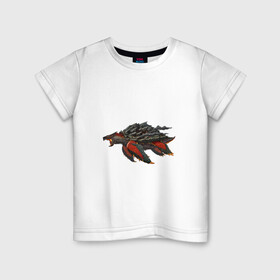 Детская футболка хлопок с принтом Вулканическая черепаха в Кировске, 100% хлопок | круглый вырез горловины, полуприлегающий силуэт, длина до линии бедер | Тематика изображения на принте: арт | вулкан | динозавр | доисторические | дым | лава | рисунок | фантастика | фантастическое животное | черепаха
