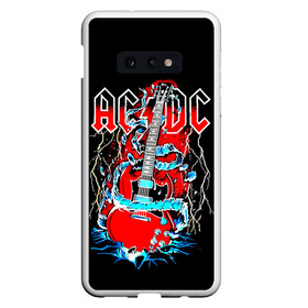 Чехол для Samsung S10E с принтом AC/DC гитара  в Кировске, Силикон | Область печати: задняя сторона чехла, без боковых панелей | ac dc | acdc | acdc ас дс | angus | back in black | highway to hell | mckinnon | you | австралийская | ангус янг | ас дс | асдс | блюз | в форме | гитара | группа | крис слэйд | метал | молния | музыка | певец | рок | рок н ролл | стиви янг