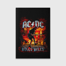 Обложка для паспорта матовая кожа с принтом AC/DC HELLS BELLS в Кировске, натуральная матовая кожа | размер 19,3 х 13,7 см; прозрачные пластиковые крепления | ac dc | acdc | acdc ас дс | angus | back in black | highway to hell | mckinnon | you | австралийская | ангус янг | ас дс | асдс | блюз | в форме | гитара | группа | крис слэйд | метал | молния | музыка | певец | рок | рок н ролл | стиви янг