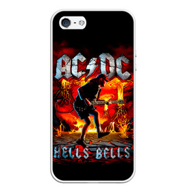 Чехол для iPhone 5/5S матовый с принтом AC/DC HELLS BELLS в Кировске, Силикон | Область печати: задняя сторона чехла, без боковых панелей | ac dc | acdc | acdc ас дс | angus | back in black | highway to hell | mckinnon | you | австралийская | ангус янг | ас дс | асдс | блюз | в форме | гитара | группа | крис слэйд | метал | молния | музыка | певец | рок | рок н ролл | стиви янг