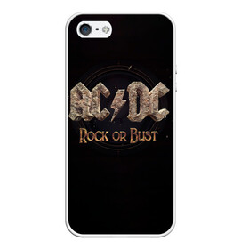 Чехол для iPhone 5/5S матовый с принтом AC/DC Rock or Bust в Кировске, Силикон | Область печати: задняя сторона чехла, без боковых панелей | Тематика изображения на принте: ac dc | acdc | acdc ас дс | angus young | back in black | highway to hell | mckinno | австралийская | ангус янг | ас дс | асдс | блюз | в форме | гитара | группа | крис слэйд | метал | молния | музыка | певец | рок | рок н ролл | стиви янг