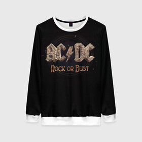 Женский свитшот 3D с принтом AC/DC Rock or Bust в Кировске, 100% полиэстер с мягким внутренним слоем | круглый вырез горловины, мягкая резинка на манжетах и поясе, свободная посадка по фигуре | ac dc | acdc | acdc ас дс | angus young | back in black | highway to hell | mckinno | австралийская | ангус янг | ас дс | асдс | блюз | в форме | гитара | группа | крис слэйд | метал | молния | музыка | певец | рок | рок н ролл | стиви янг