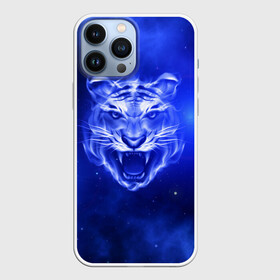 Чехол для iPhone 13 Pro Max с принтом Космический тигр в Кировске,  |  | cat | neon | new year | tiger | восточный гороскоп | год тигра | голова | день рождения | дикие животные | зверь | злой кот | злой тигр | кот | кошак | кошка | неоновый | новый год | огненный | оскал | подарок