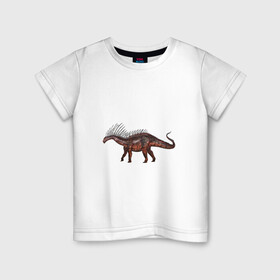 Детская футболка хлопок с принтом Шипастый титанозавр в Кировске, 100% хлопок | круглый вырез горловины, полуприлегающий силуэт, длина до линии бедер | амаргазавр | арт | динозавр | доисторические | рисунок | титанозавр | шип | шипы
