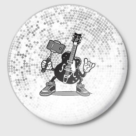 Значок с принтом Гитара сэлфи в Кировске,  металл | круглая форма, металлическая застежка в виде булавки | peace | selfi | гитара | мир | рок | рокер | сэлфи | фотка | электрогитара