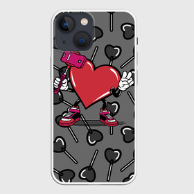 Чехол для iPhone 13 mini с принтом Сердечко сэлфи в Кировске,  |  | peace | selfi | мир | сердечко | сердце | сэлфи | фотка