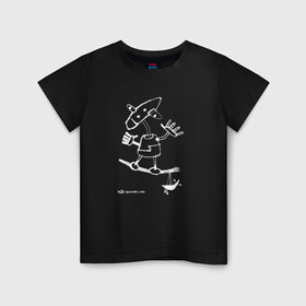 Детская футболка хлопок с принтом Канатоходец в Кировске, 100% хлопок | круглый вырез горловины, полуприлегающий силуэт, длина до линии бедер | акробат | канатоходец | по канату