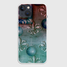 Чехол для iPhone 13 с принтом Объемная абстракция    Флер де лис в Кировске,  |  | 3d | mixed media | абстрактный | абстракция | бордовый | вручную | графика | живопись | королевская | лилия | рисунок | серый | узоры | флер де лис | шары