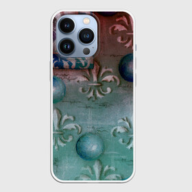 Чехол для iPhone 13 Pro с принтом Объемная абстракция    Флер де лис в Кировске,  |  | 3d | mixed media | абстрактный | абстракция | бордовый | вручную | графика | живопись | королевская | лилия | рисунок | серый | узоры | флер де лис | шары