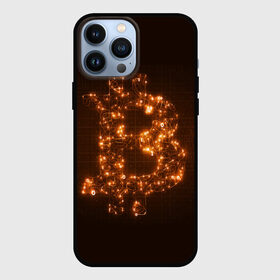 Чехол для iPhone 13 Pro Max с принтом СВЕТЯЩИЙСЯ BITCOIN в Кировске,  |  | bitcoin | btc | coin | биткоин | биткойн | валюта | деньги | криптовалюта | монета | платёжная система | технология