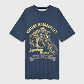 Платье-футболка 3D с принтом Винтажные мотоциклы в Кировске,  |  | Тематика изображения на принте: moto | motorcycle | мопеды | мото | мотоцикл | мотоциклист | мотоциклисту | мотоциклисты | мотоцыклы | моцик