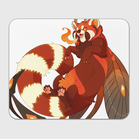 Коврик для мышки прямоугольный с принтом Огненная панда в Кировске, натуральный каучук | размер 230 х 185 мм; запечатка лицевой стороны | арт | красная панда | крылья | малая панда | маленькая панда | огонь | панда | панда стайана | перья | рисунок | стайана | фантастический зверь | фантастическое животное | язык пламени