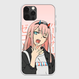 Чехол для iPhone 12 Pro с принтом Zero Two Darling in the Franxx в Кировске, силикон | область печати: задняя сторона чехла, без боковых панелей | 02 | anime girl | darling in the franxx | zero two | аниме | дарлинг во франксе | девушка с розовыми волосами | манга | милый во франксе | ноль два | розовые волосы | тян