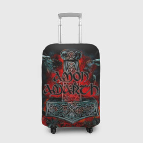 Чехол для чемодана 3D с принтом Amon Amarth в Кировске, 86% полиэфир, 14% спандекс | двустороннее нанесение принта, прорези для ручек и колес | amon amarth | metal | викинг метал | группы | дэт метал | метал | музыка | рок