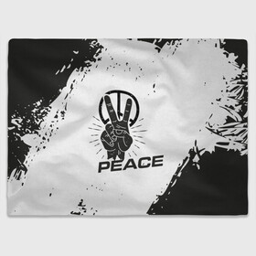 Плед 3D с принтом Peace | Мир (Z) в Кировске, 100% полиэстер | закругленные углы, все края обработаны. Ткань не мнется и не растягивается | anarchy | hippies | peace | анархизм | анархия | два пальца | знак | знаки | любовь | мир | хиппи