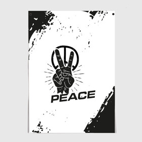 Постер с принтом Peace | Мир (Z) в Кировске, 100% бумага
 | бумага, плотность 150 мг. Матовая, но за счет высокого коэффициента гладкости имеет небольшой блеск и дает на свету блики, но в отличии от глянцевой бумаги не покрыта лаком | anarchy | hippies | peace | анархизм | анархия | два пальца | знак | знаки | любовь | мир | хиппи