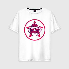Женская футболка хлопок Oversize с принтом Шимпински астронавт в Кировске, 100% хлопок | свободный крой, круглый ворот, спущенный рукав, длина до линии бедер
 | epic games | астронавт | иллюстрация | королевская битва | орден | фортнайт