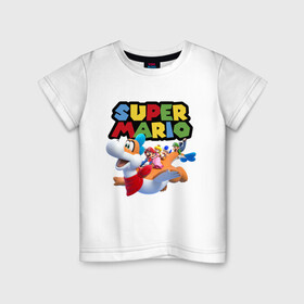 Детская футболка хлопок с принтом Super Mario убойная компания в Кировске, 100% хлопок | круглый вырез горловины, полуприлегающий силуэт, длина до линии бедер | company | dinosaur | flight | luigi | mushroom | nintendo | party | super mario | video game | вечеринка | видеоигра | гриб | динозавр | йоши | компания | луиджи | нинтендо | полёт | супер марио