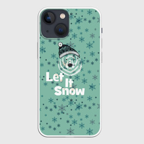 Чехол для iPhone 13 mini с принтом Зима снежинки в Кировске,  |  | let it snow | зима | идёт снег | медведь | метель | нг | новый год | рождество | снег | снегопад | снежинки