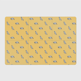 Магнитный плакат 3Х2 с принтом Еноты паттерн в Кировске, Полимерный материал с магнитным слоем | 6 деталей размером 9*9 см | pattern | raccoons | еноты | забавные животные | звери | кремовый | охра | охристый | паттерн | песочный цвет | светло желтый