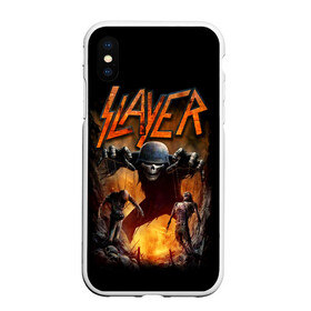 Чехол для iPhone XS Max матовый с принтом Slayer в Кировске, Силикон | Область печати: задняя сторона чехла, без боковых панелей | metal | slayer | группы | метал | музыка | рок | трэш метал