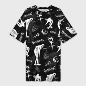 Платье-футболка 3D с принтом Ghostemane в Кировске,  |  | anti icon | ghostemane | ill biz | mercury | noise | young crowley | гостмейн | рэп | рэпер | эрик уитни